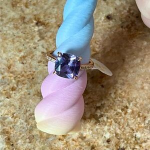 Bomb Party The Margie Ring Purple-Blue Alexandrite on Rose Gold
